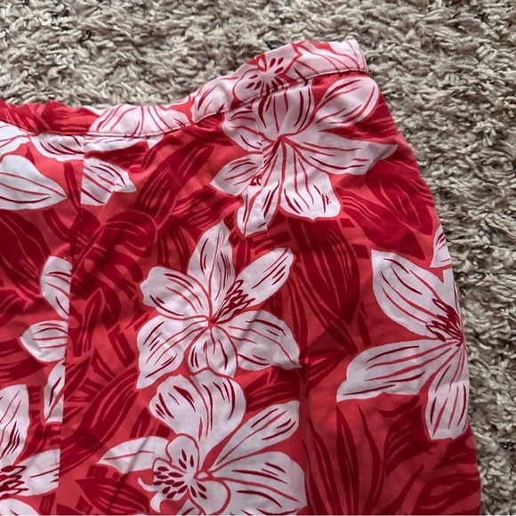 Vintage Sag Harbor Red Tropical Floral Capri Pants Women’s Size 8 Summer Cruise - Picture 3 of 16